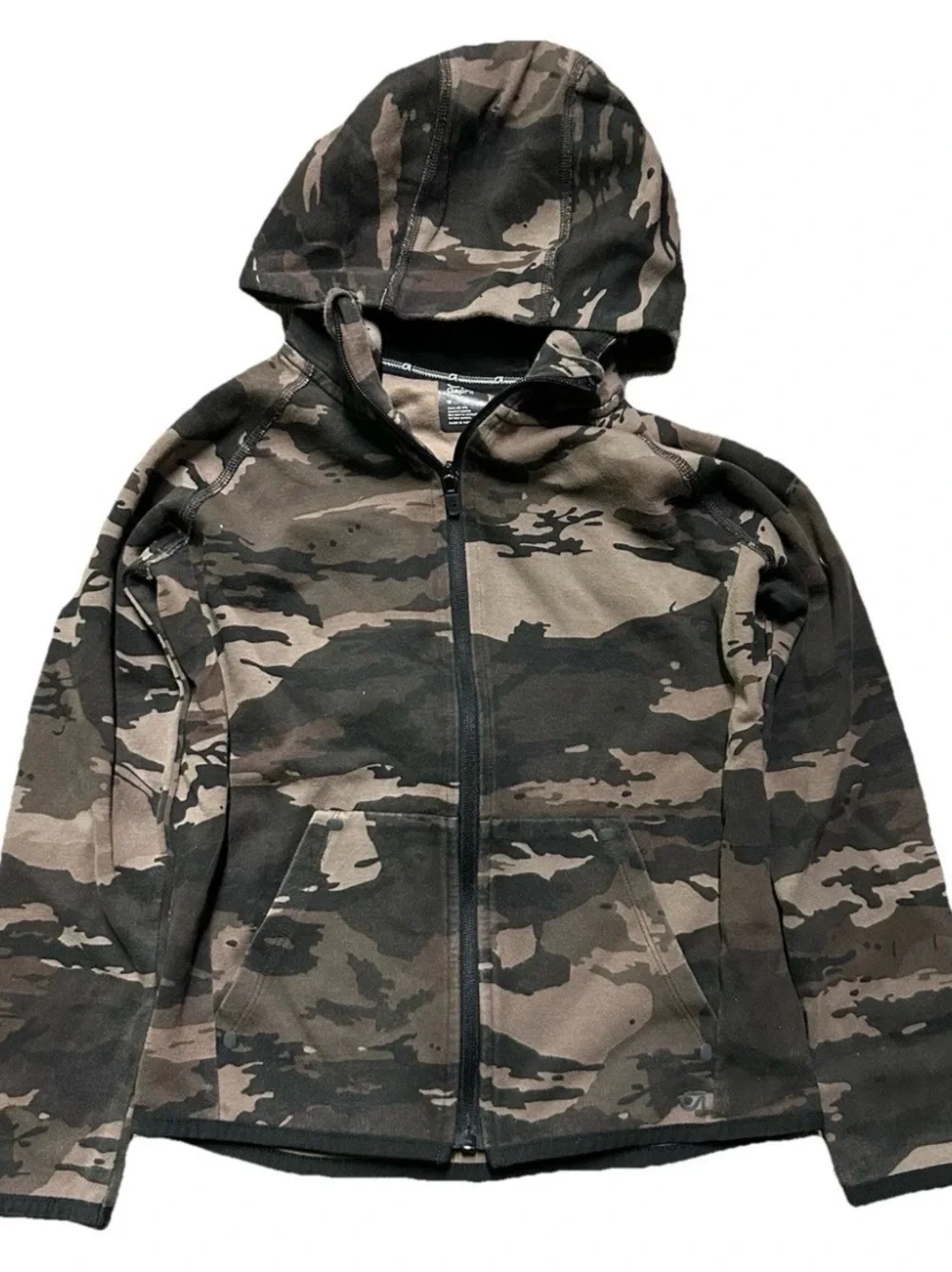 Girls Gap Fit Brown Camouflage Full Zip Athletic Sweatshirt Size Medium (8)